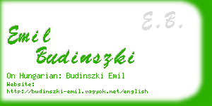 emil budinszki business card